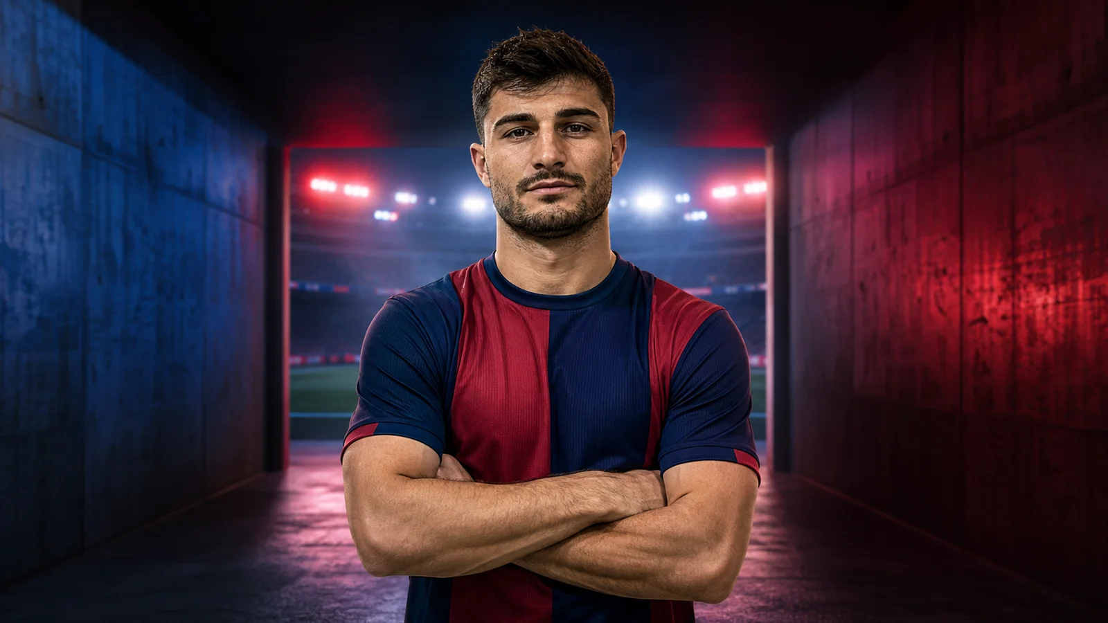 Illustrazione realizzata con IA per la notizia di mercato su Riccardo Orsolini e Bologna FC 1909