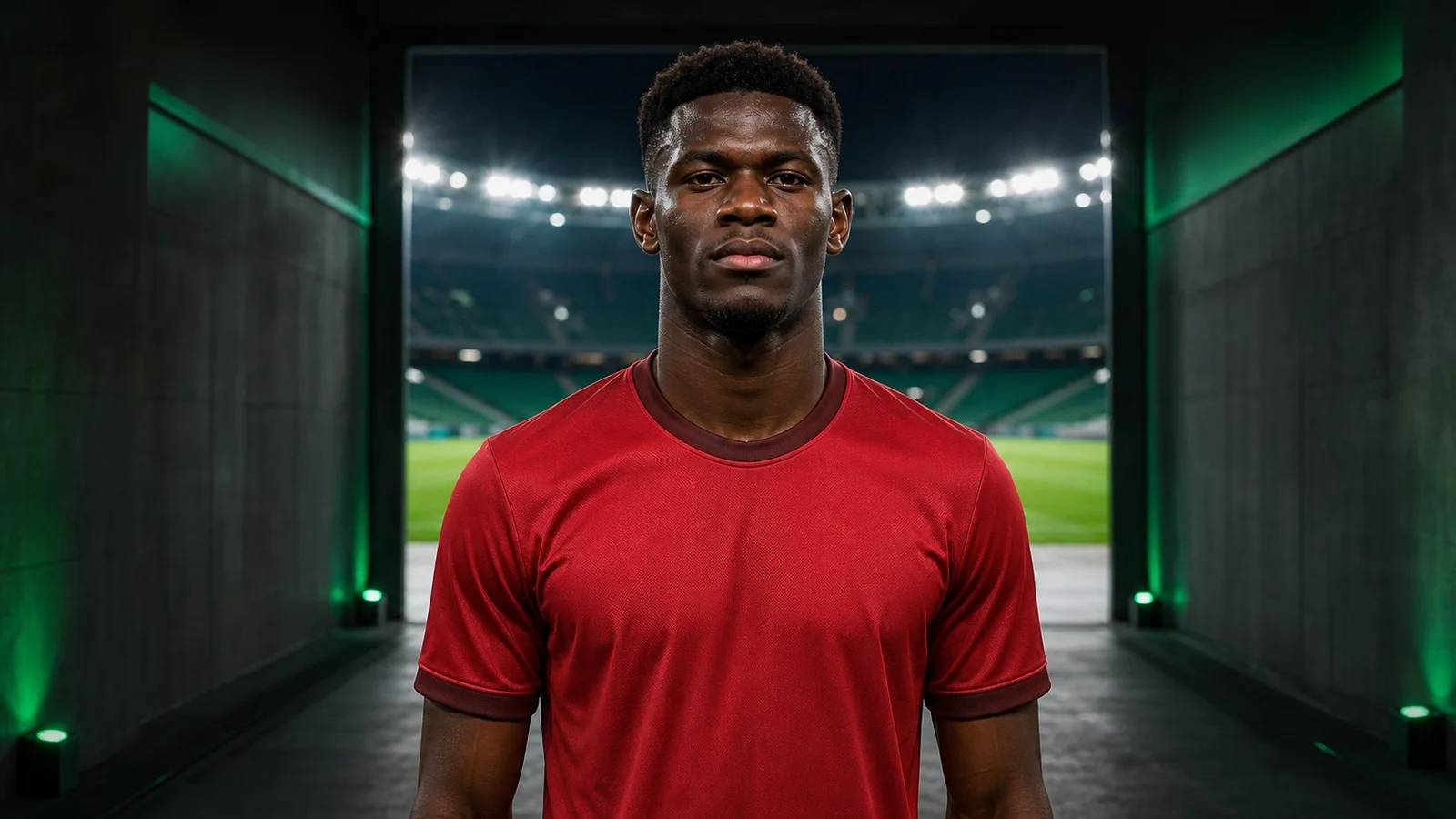 Illustrazione realizzata con IA per la notizia di mercato su Ousmane Diomande e Nottingham Forest