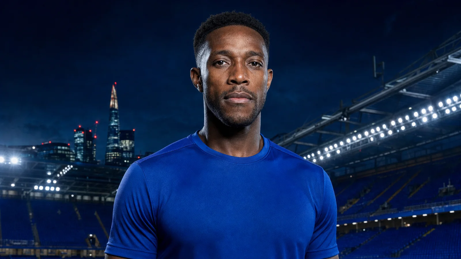 Illustrazione realizzata con IA per la notizia di mercato su Danny Welbeck e Chelsea