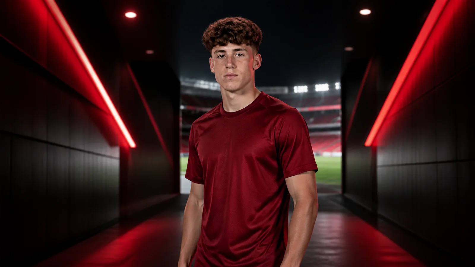 Illustrazione realizzata con IA per la notizia di mercato su Víctor Muñoz e Liverpool FC