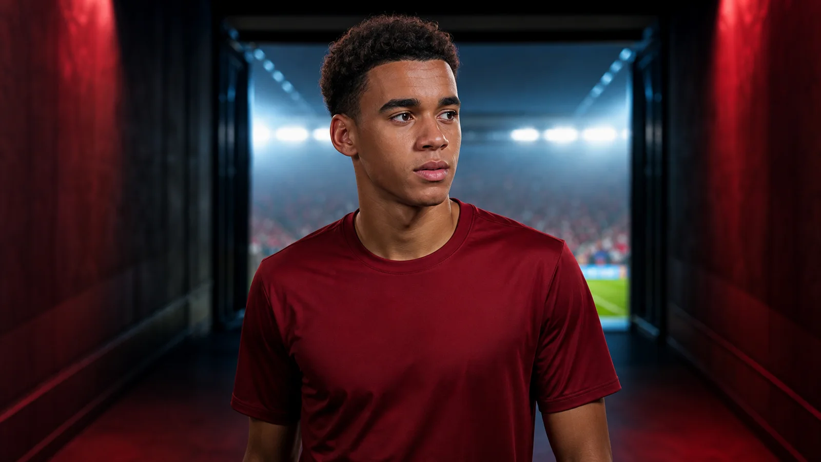 Illustrazione realizzata con IA per la notizia di mercato su Jamal Musiala e Bayern Monaco